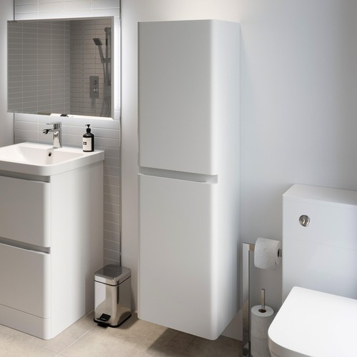 White gloss wall - white, hung