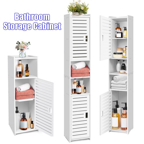 White tall bathroom storage - white,
